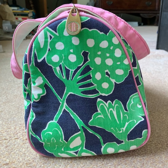 Lilly Pulitzer Floral Print Fabric Small Duffle Barrel Doctor Bag Shoulder Bag - Picture 14 of 16